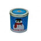 Snowman Pattern Metal Tin Box for Storing Cookies