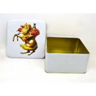 White Square Food Storing Metal Tin Box