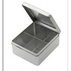 Small Square Jewelry Storing Metal Tin Box with Four Boxes Inside