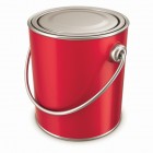 Red Paint Tin Can